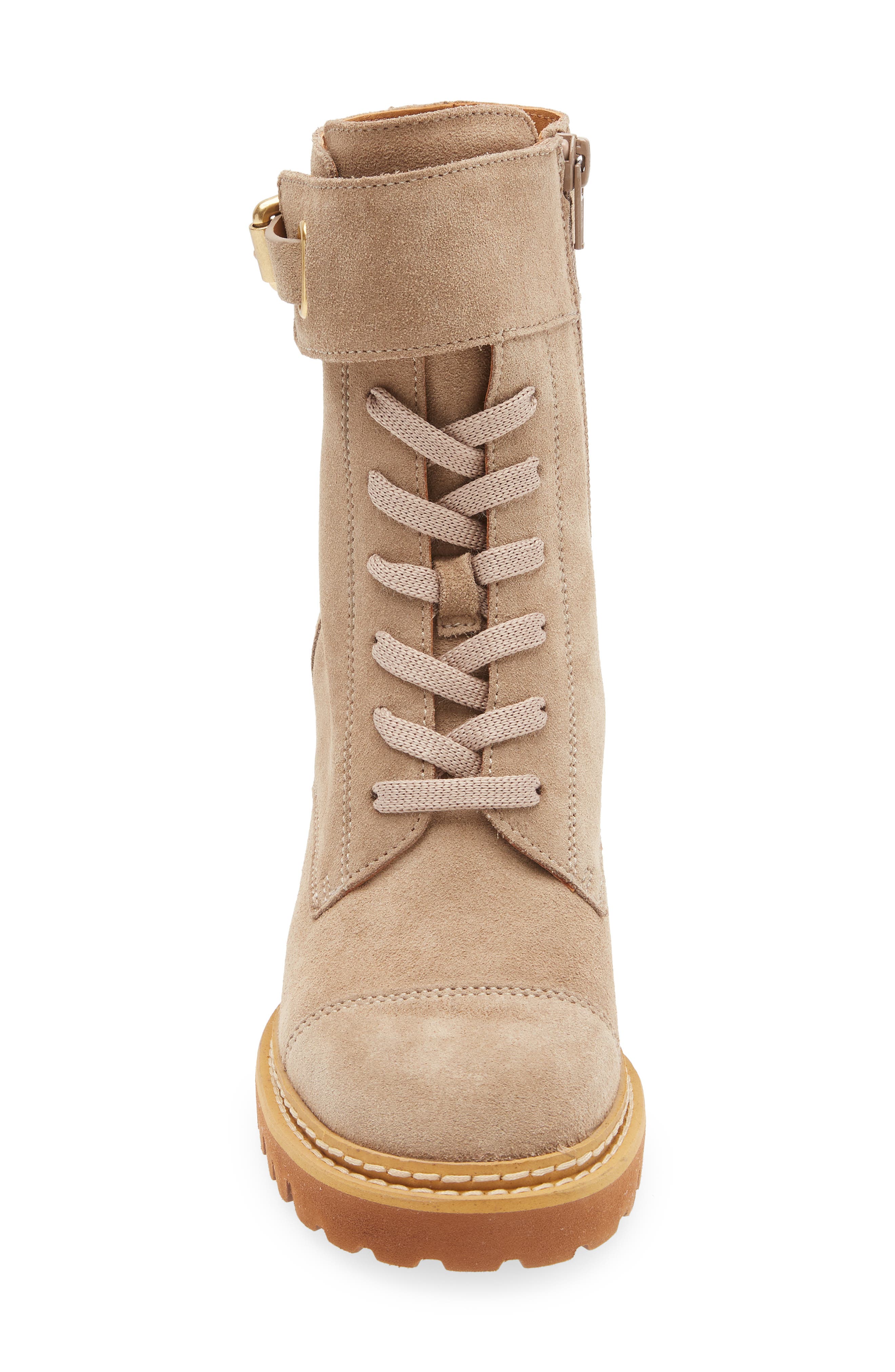 See by Chloé Mallory Lug Sole Bootie, Alternate, color, Beige