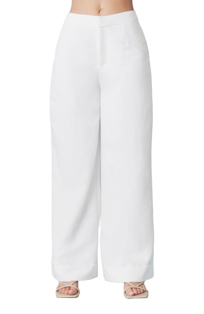 Six Stories Verity Tailored Textured Pants, Alternate, color, White