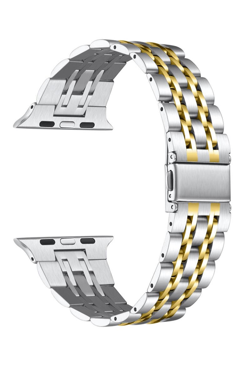 Rainey Silver/Gold Stainless Steel Band for Apple Watch, Alternate, color, SILVER/GOLD/SILVER