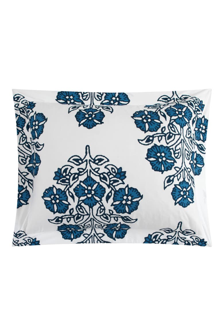 Yasmeen Large Scale Floral Medallion Duvet Set, Alternate, color, BLUE