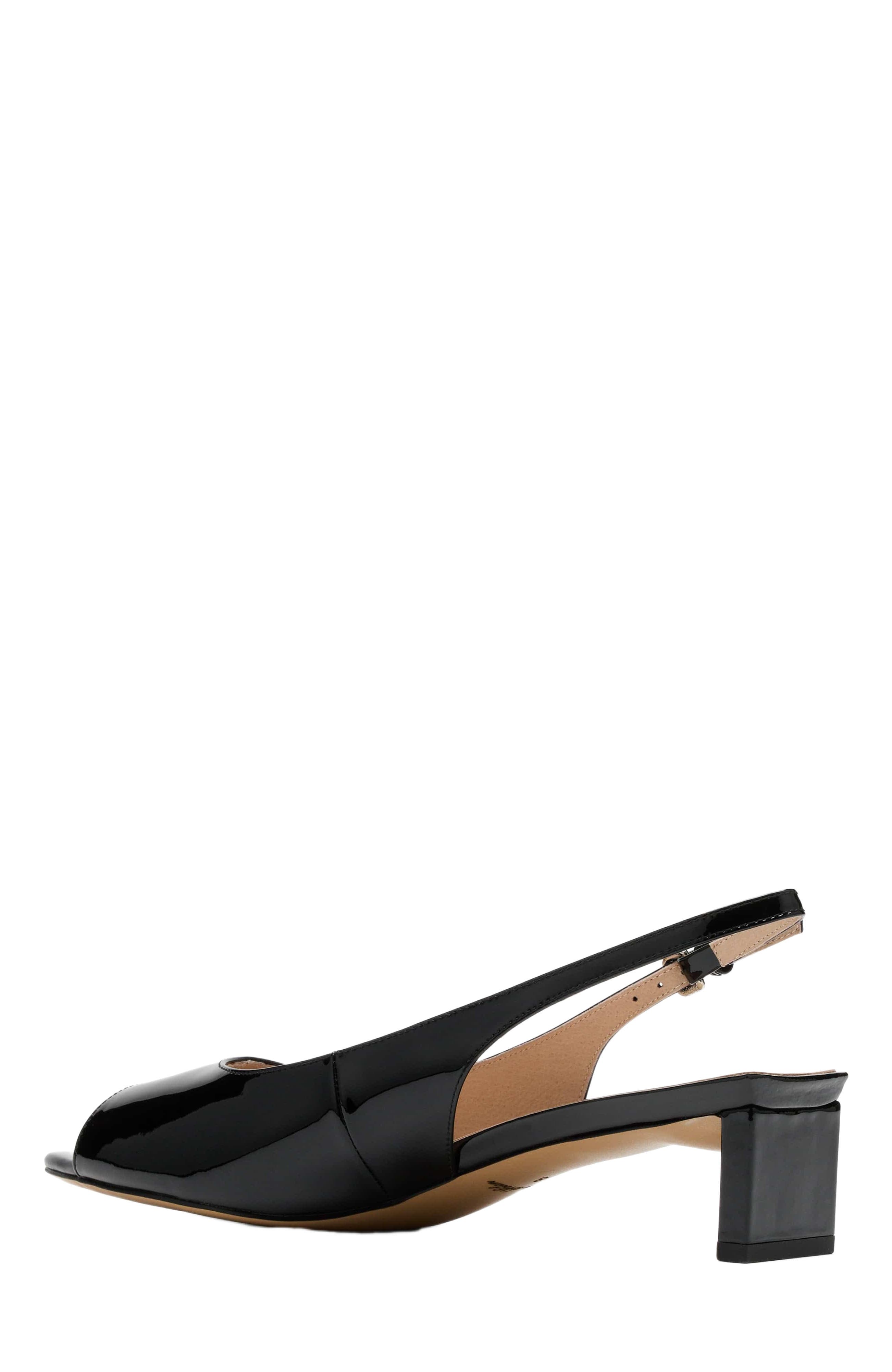 Carmen Slingback Peep Toe Heels, Alternate, color, Black Patent