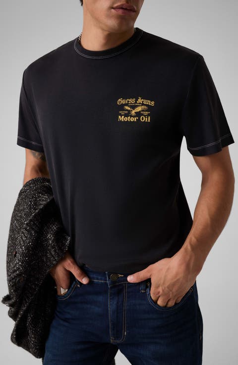 Motor Oil Graphic Muscle Fit T-Shirt