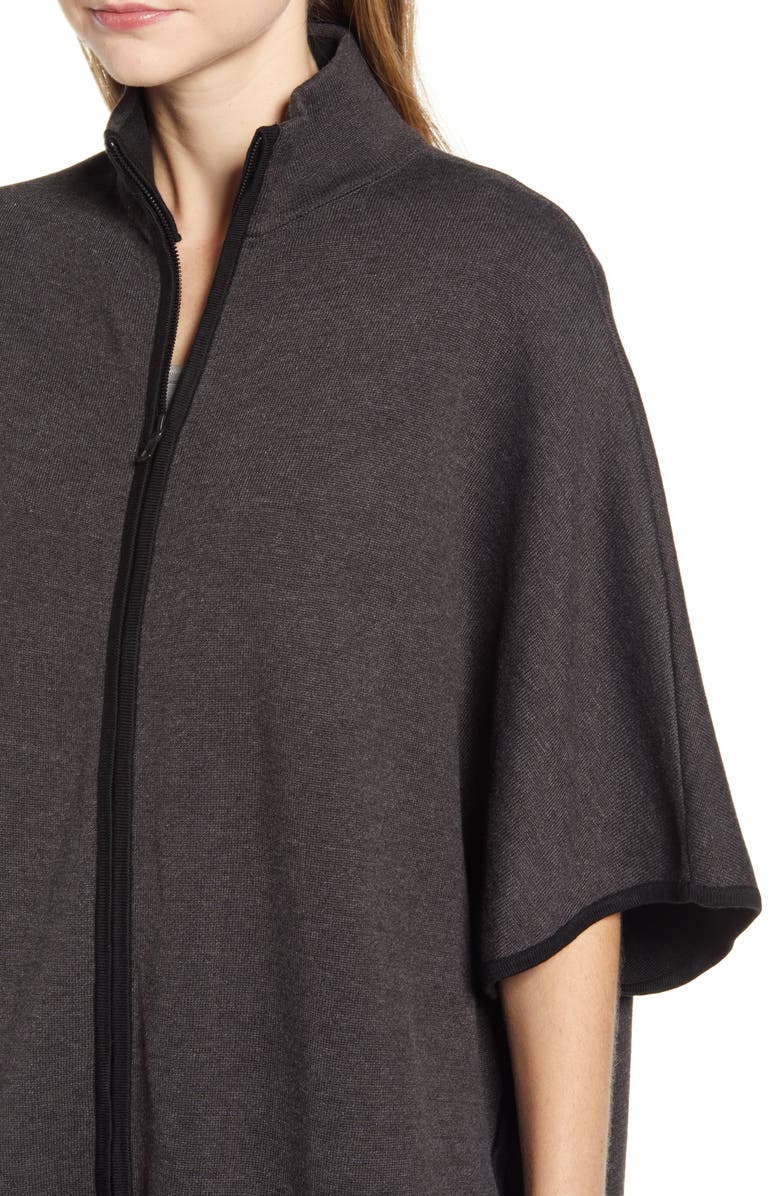 Anne Klein Double Face Zip Cape, Alternate, color,