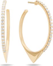 LANA 14K Gold Pointed Circle Hoop Earrings