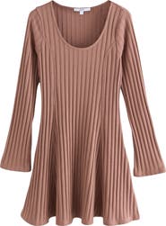 NEXT Ribbed Long Sleeve Minidress