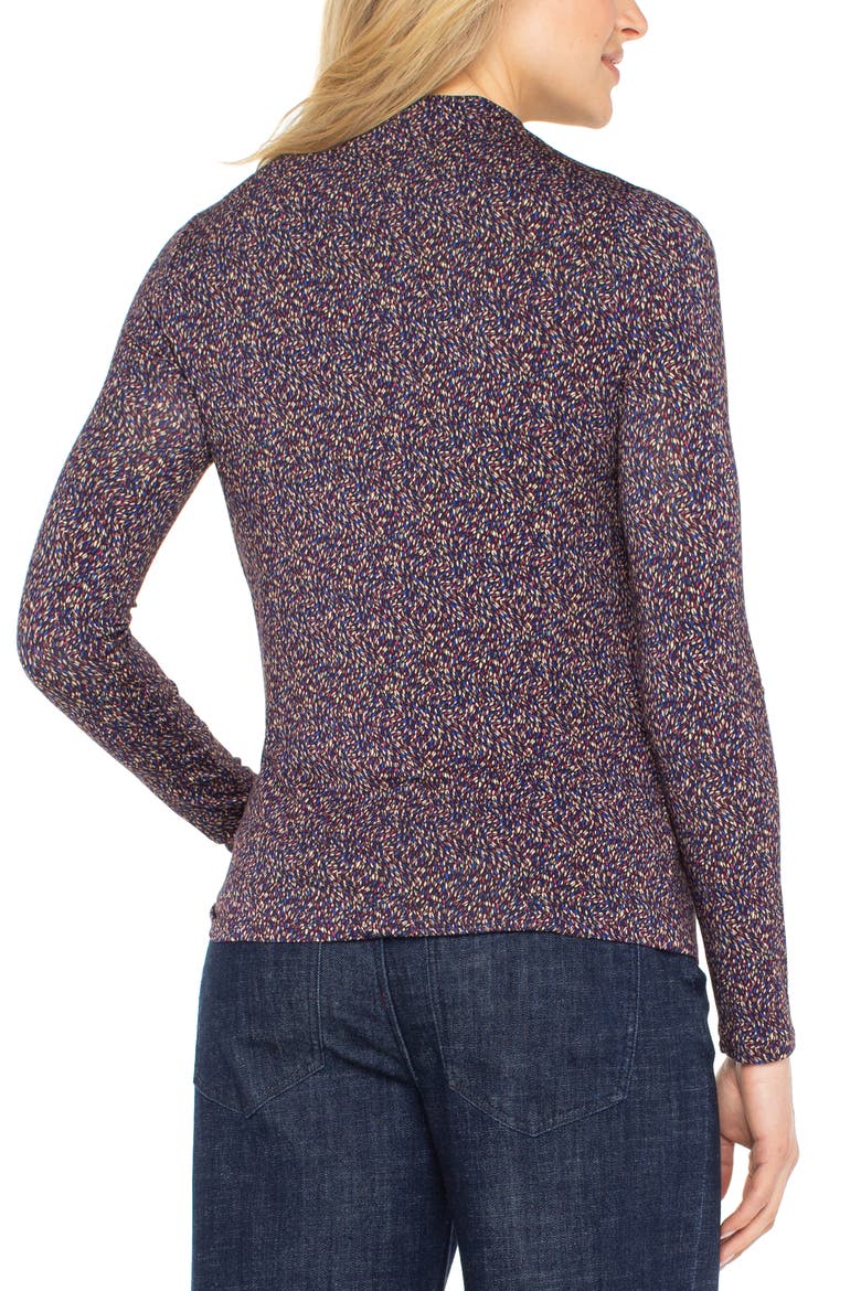 Mock Neck Long Sleeve Shirt, Alternate, color, WINE BRY MULTI