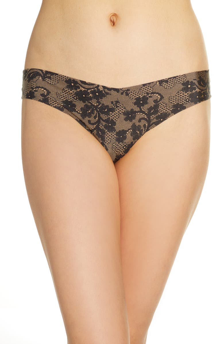 Commando Print Microfiber Thong, Main, color,