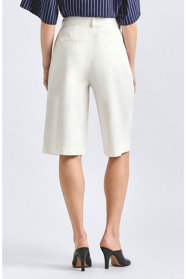 Celina Pleated Bermuda Shorts, Alternate, color, SOFT WHITE