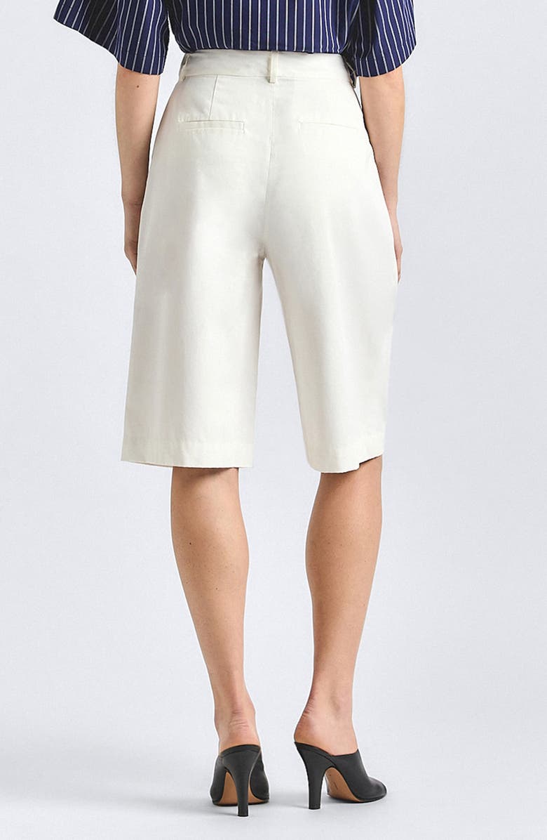 Derek Lam 10 Crosby Celina Pleated Bermuda Shorts, Alternate, color, Soft White