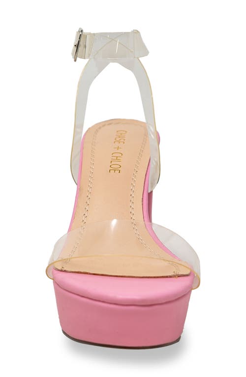 Chase & Chloe Chase And Chloe Hela Platform Sandal In Clear Pink