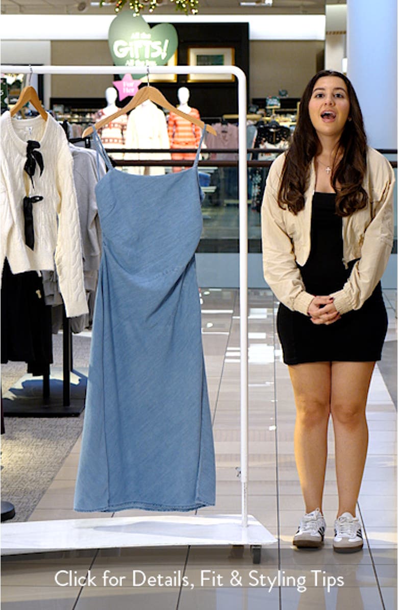 Draped Denim Maxi Dress, sales video thumbnail