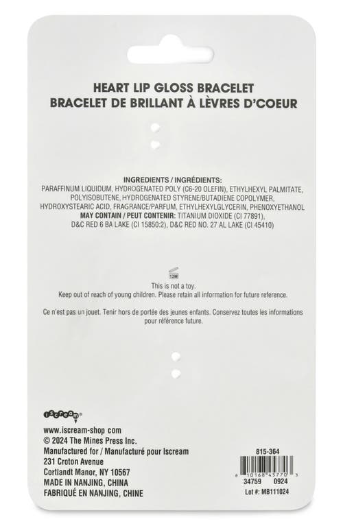 Iscream Kids' Heart Lip Gloss Beaded Bracelet In Multi