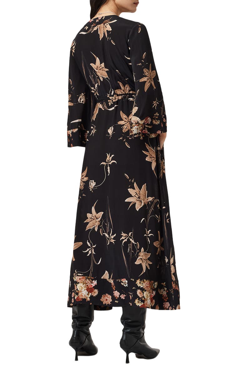 AllSaints Diana Floral Wrap Maxi Dress, Alternate, color, Petra Sepia Brown