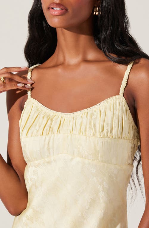 Astr The Label Kaiya Floral Bias Cut Satin Dress In Yellow