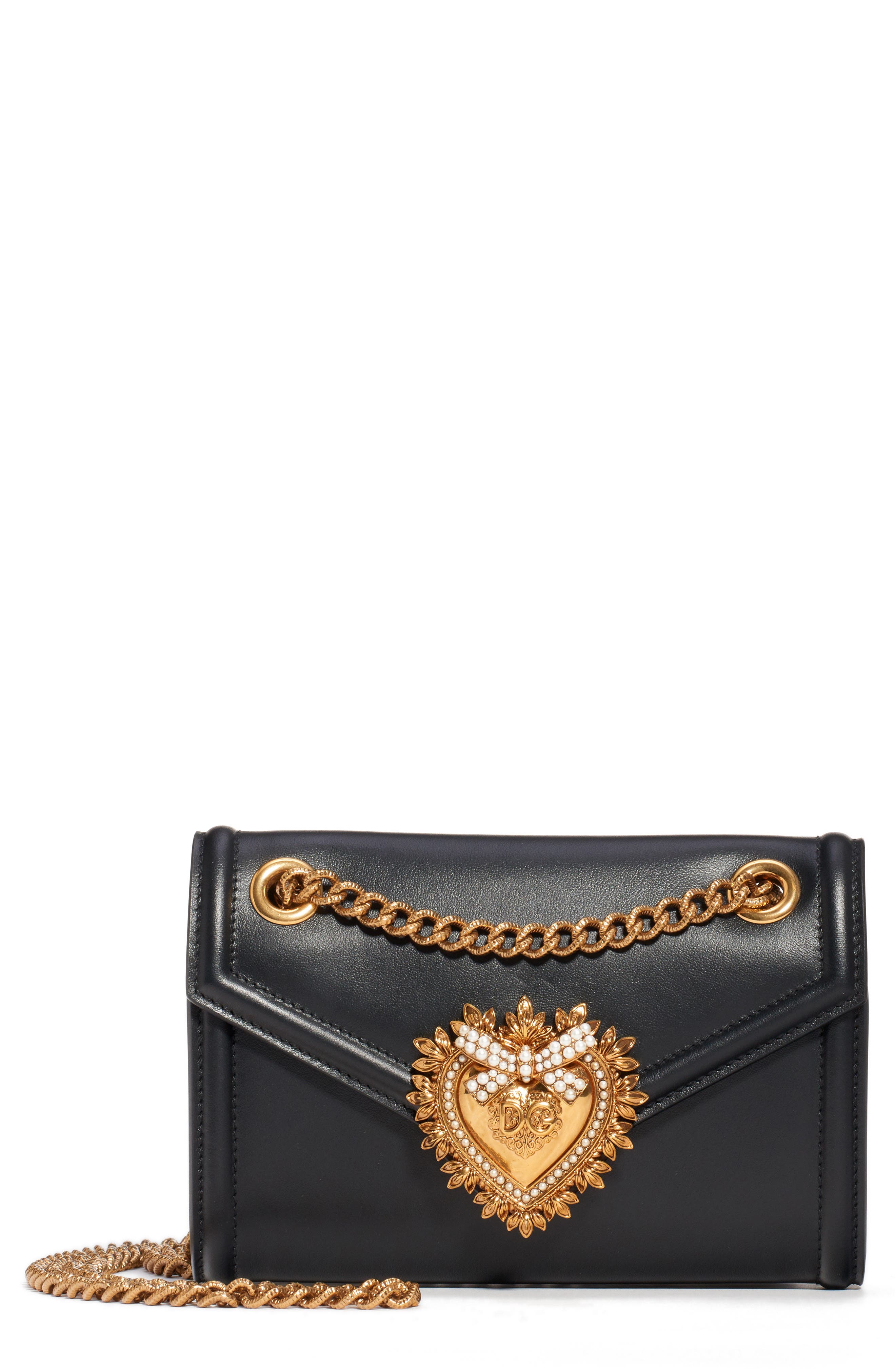 Micro Devotion Leather Crossbody Bag, Main, color, NERO