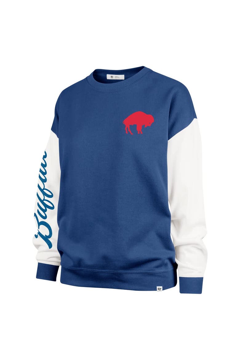 Women's '47  Royal Buffalo Bills Double Header Rise Andie Pullover Sweatshirt, Alternate, color, Royal