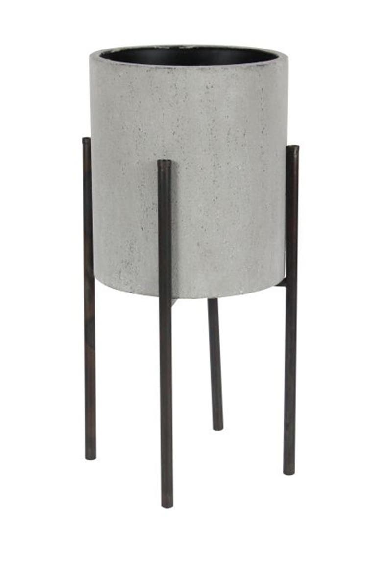 VIVIAN LUNE HOME Light Gray Metal Modern Planter - Set of 2, Alternate, color, Grey