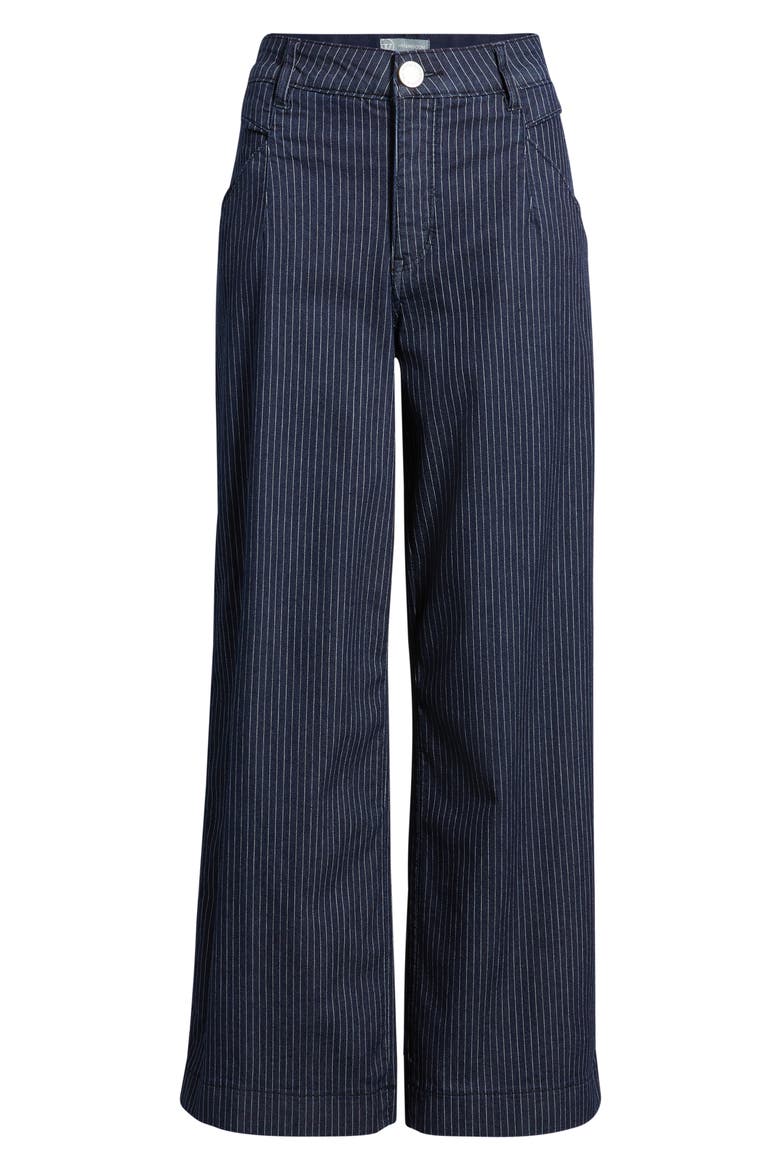 Wyatt Skyrise Stripe V-Pocket Ankle Wide Leg Jeans, Alternate, color, INDIGO