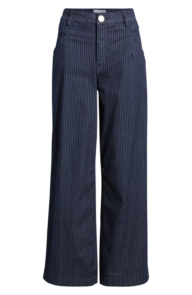 Wit & Wisdom Wyatt Skyrise Stripe V-Pocket Ankle Wide Leg Jeans, Alternate, color, Indigo