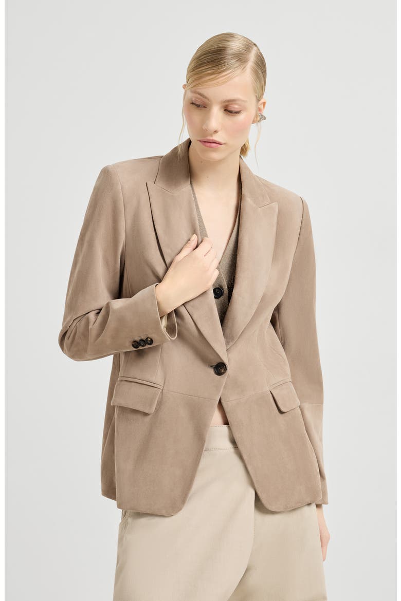 Suede blazer, Main, color, Light Brown