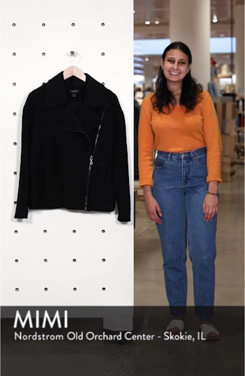 Boiled Wool Blend Moto Jacket, sales video thumbnail