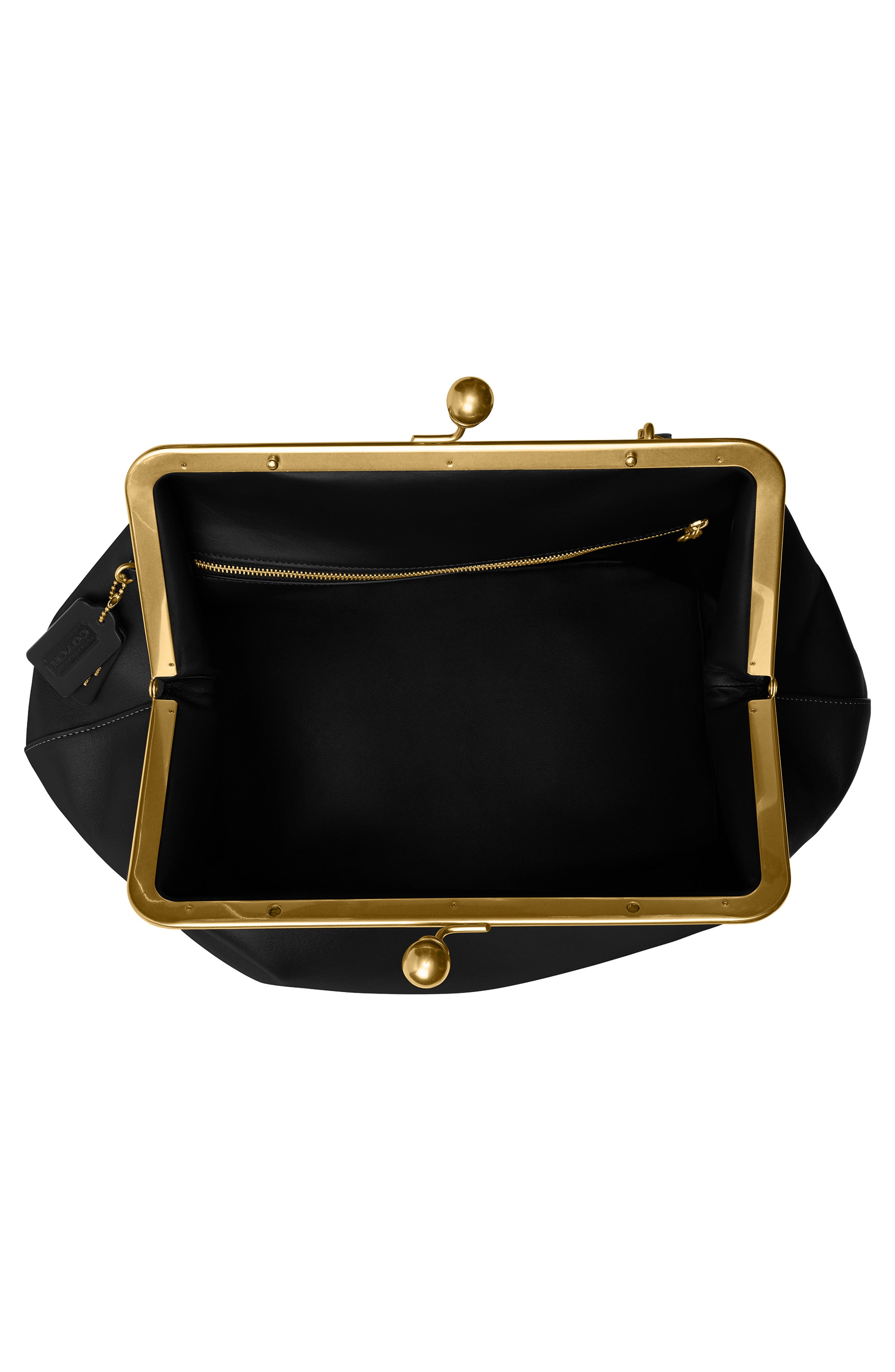 COACH Large Kiss Glovetanned Leather Frame Clutch, Alternate, color, 