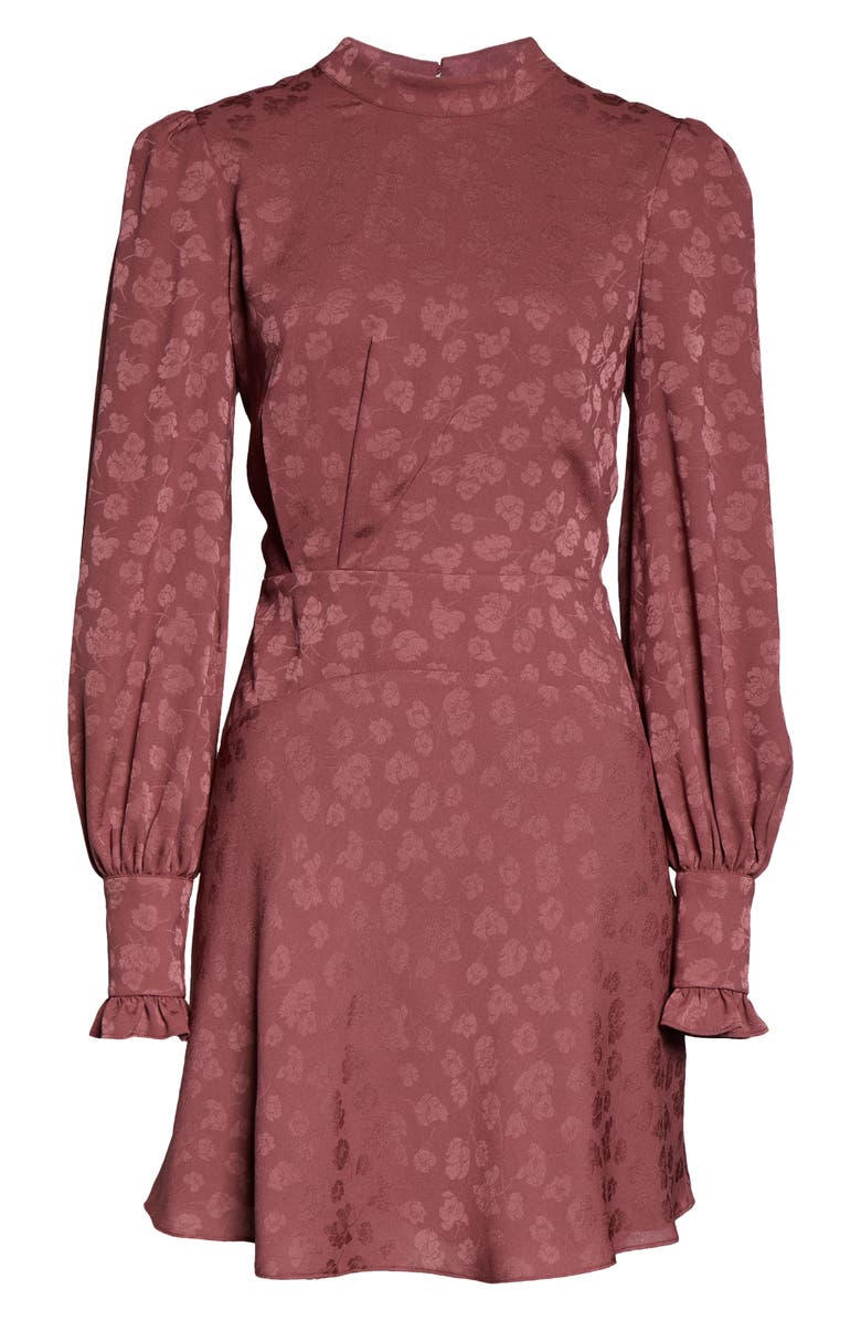 Ever New Floral Jacquard Long Sleeve Minidress, Alternate, color,
