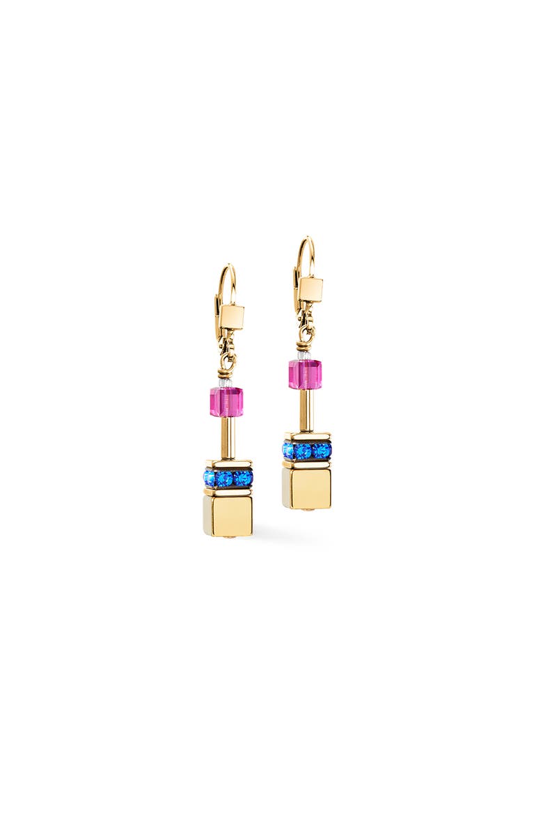 Geocube Iconic Metallic Gold Earrings, Alternate, color, Gold