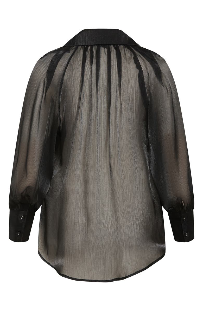 City Chic Iliana Sheer Metallic Shirt, Alternate, color, 