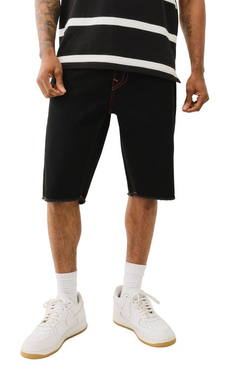 Ricky Straight Leg Denim Shorts (Black Rinse) (Regular & Big)