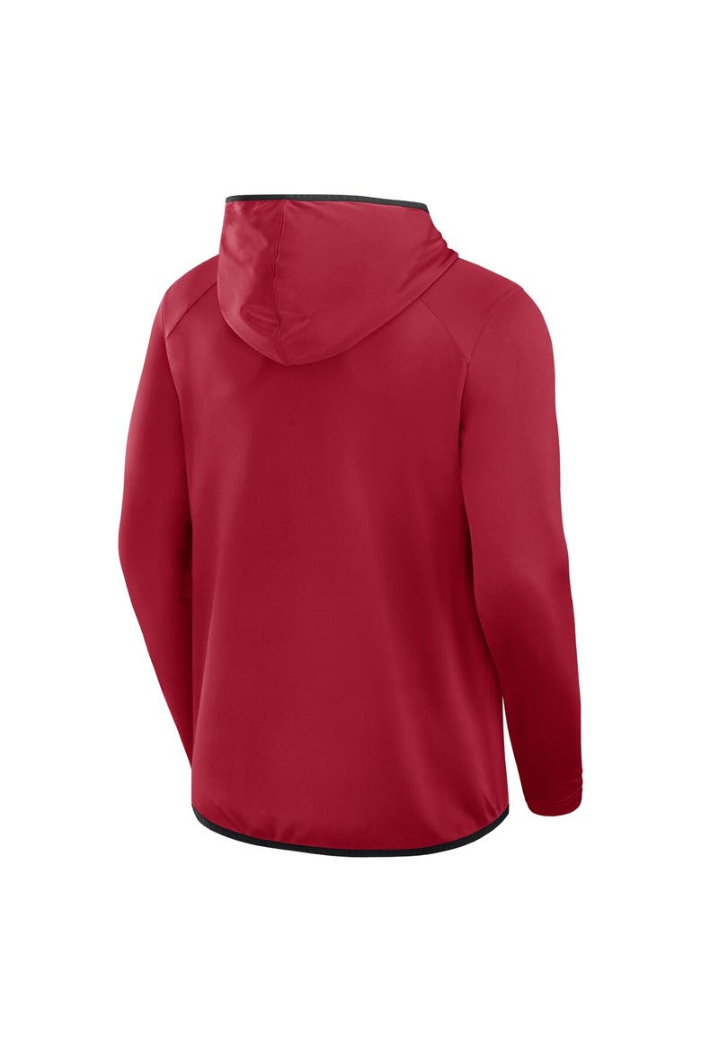 Men's Fanatics Scarlet San Francisco 49ers Transitional Defender Hoodie Long Sleeve T-Shirt, Alternate, color, Scarlet