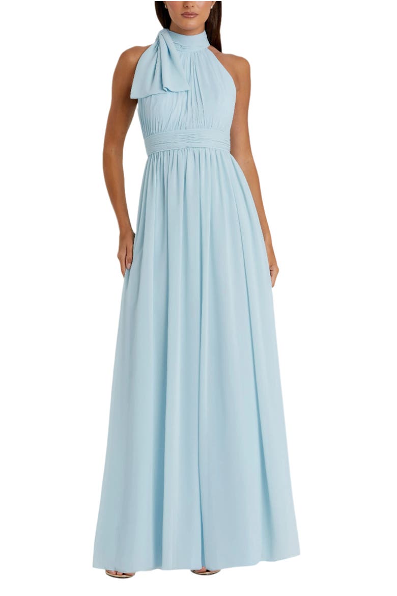A Line Chiffon Halter Neck Evening Gown, Main, color, Powder Blue