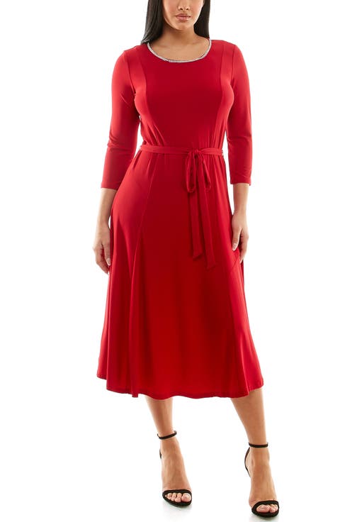 Sylvia Crystal Embellished Fit & Flare Dress