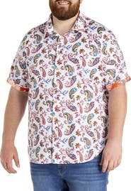 Robert Graham DXL Big & Tall Tangier Paisley Print Sport Shirt