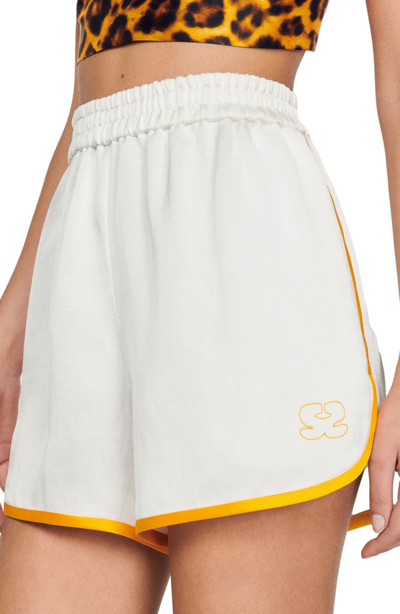 SANDRO Orlando Shorts, Alternate, color, Ecru