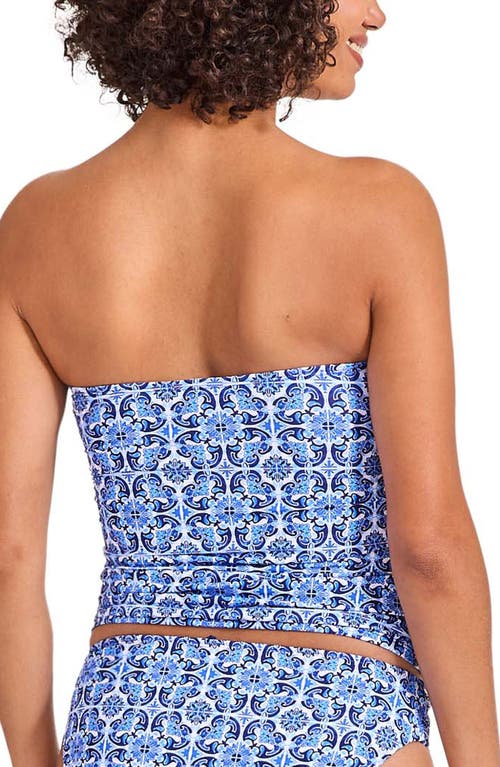 Tommy Bahama Terrazzo Tile Bandini Swim Top In Palace Blue