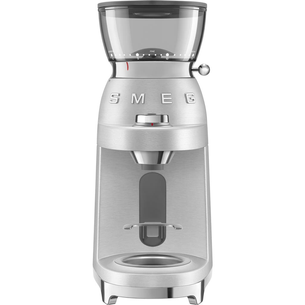 Smeg 50s Retro Style Espresso Coffee Conical Grinder In Metallic