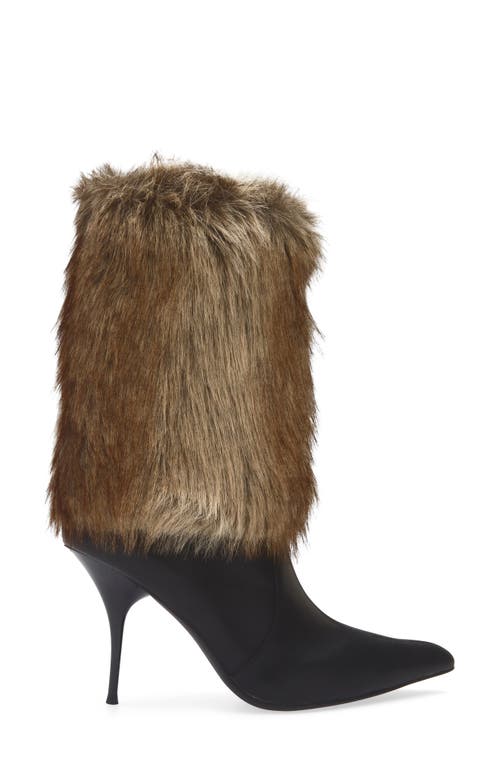 Jeffrey Campbell Thermal Faux Fur Cuff Bootie In Brown