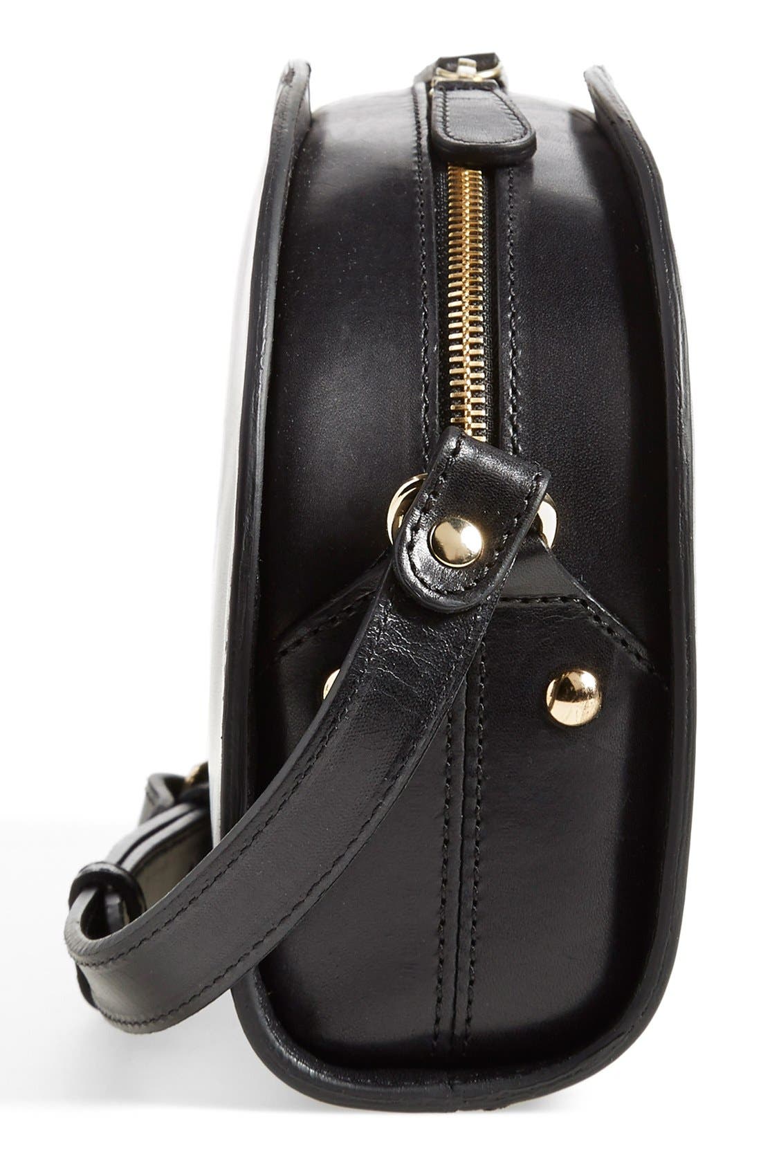 Sac Demi Lune Leather Crossbody Bag, Alternate, color, NOIR