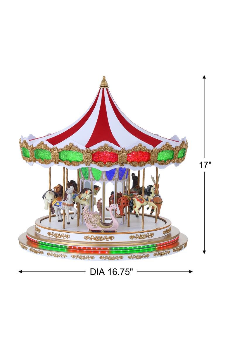 Mr. Christmas 17 in. Light Show Carousel, Alternate, color, Rgb