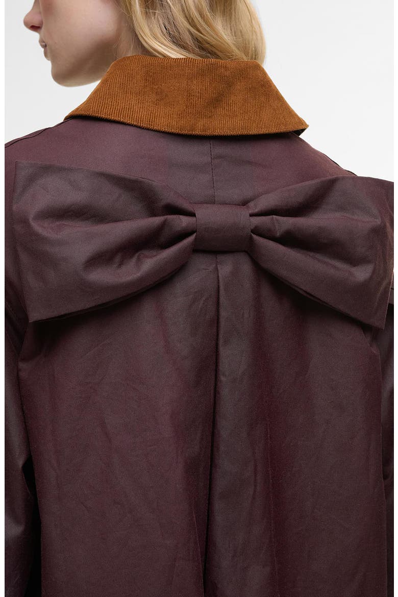 x FARM Rio Thais Waxed Cotton Jacket, Alternate, color, BORDEAUX/CREAM HEART