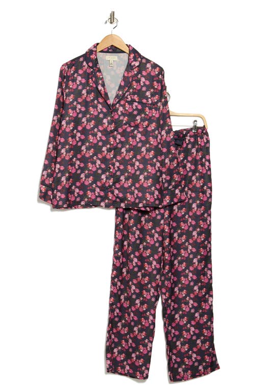 Ted Baker London Piped Silky Satin Pajamas In Purple