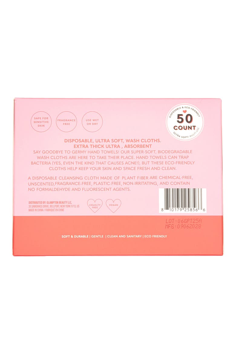 Squeaky Clean 50-Pack Disposable Wash Cloths, Alternate, color, NO COLOR