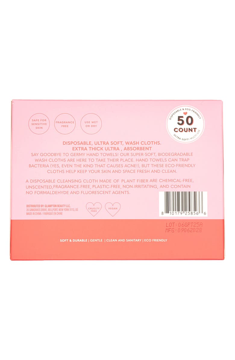 GLAMPTON Squeaky Clean 50-Pack Disposable Wash Cloths, Alternate, color, 