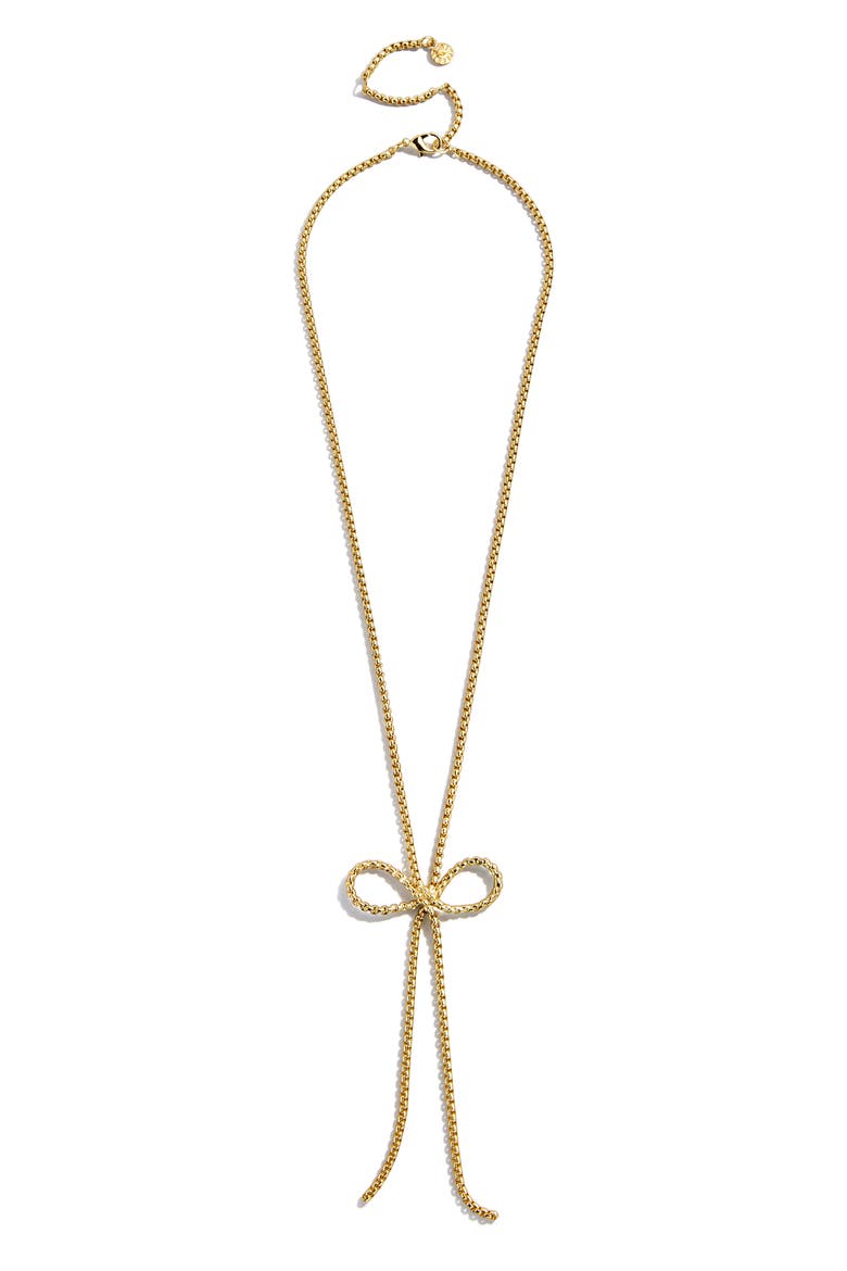 Gigi Bow Necklace, Alternate, color, GOLD