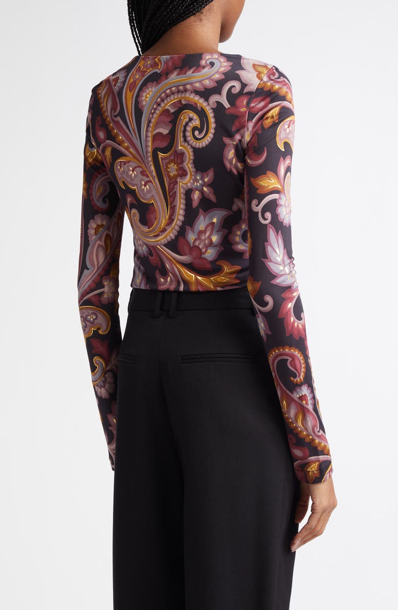 Etro Paisley Scoop Neck Knit Top, Alternate, color, 