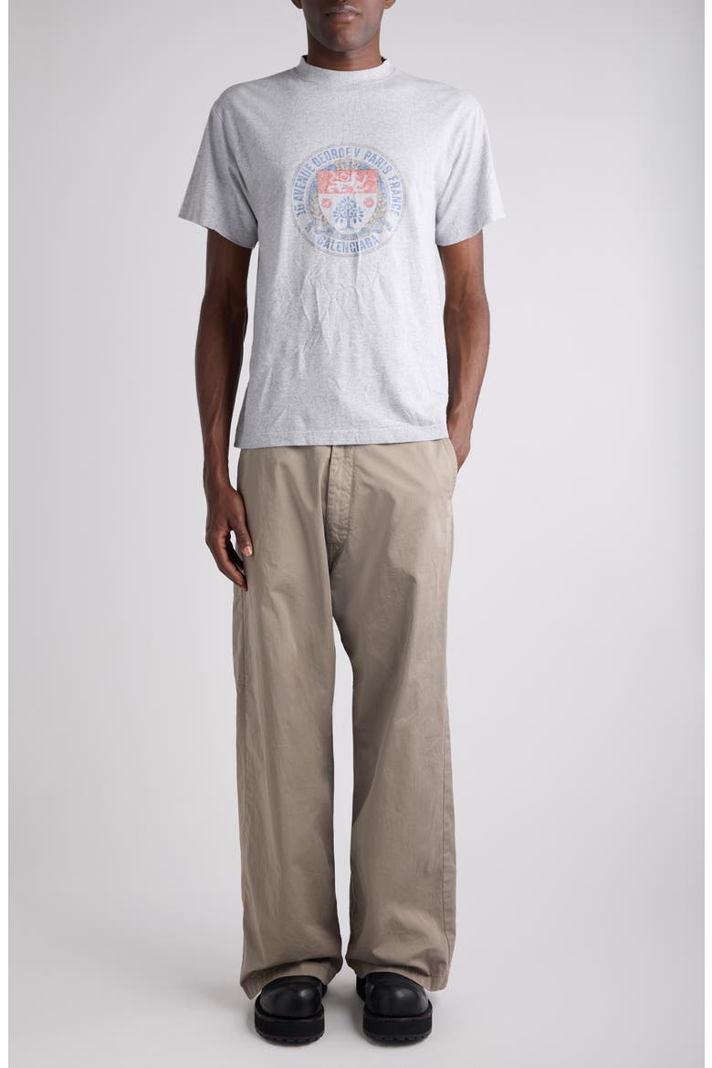Standard Crest Logo Cotton T-Shirt, Alternate, color, 1302 LIGHT HEATHER GREY
