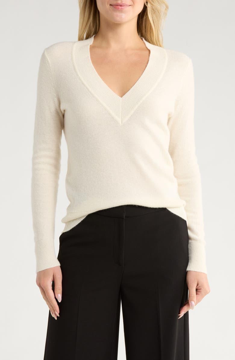 Veronica Beard Coleta Cashmere V-Neck Sweater, Main, color, 
