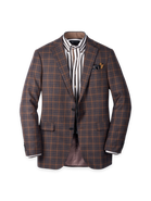 Paul Fredrick Wool Blend Plaid Single Breasted Notch Lapel Sport Coat