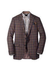 Paul Fredrick Wool Blend Plaid Single Breasted Notch Lapel Sport Coat